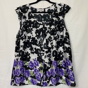 Dressbarn Floral Flutter Blouse